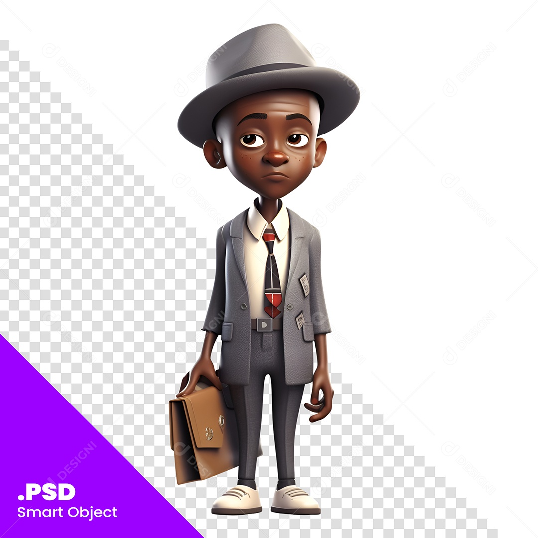 Homem De Terno Personagem 3D Para Composição PSD