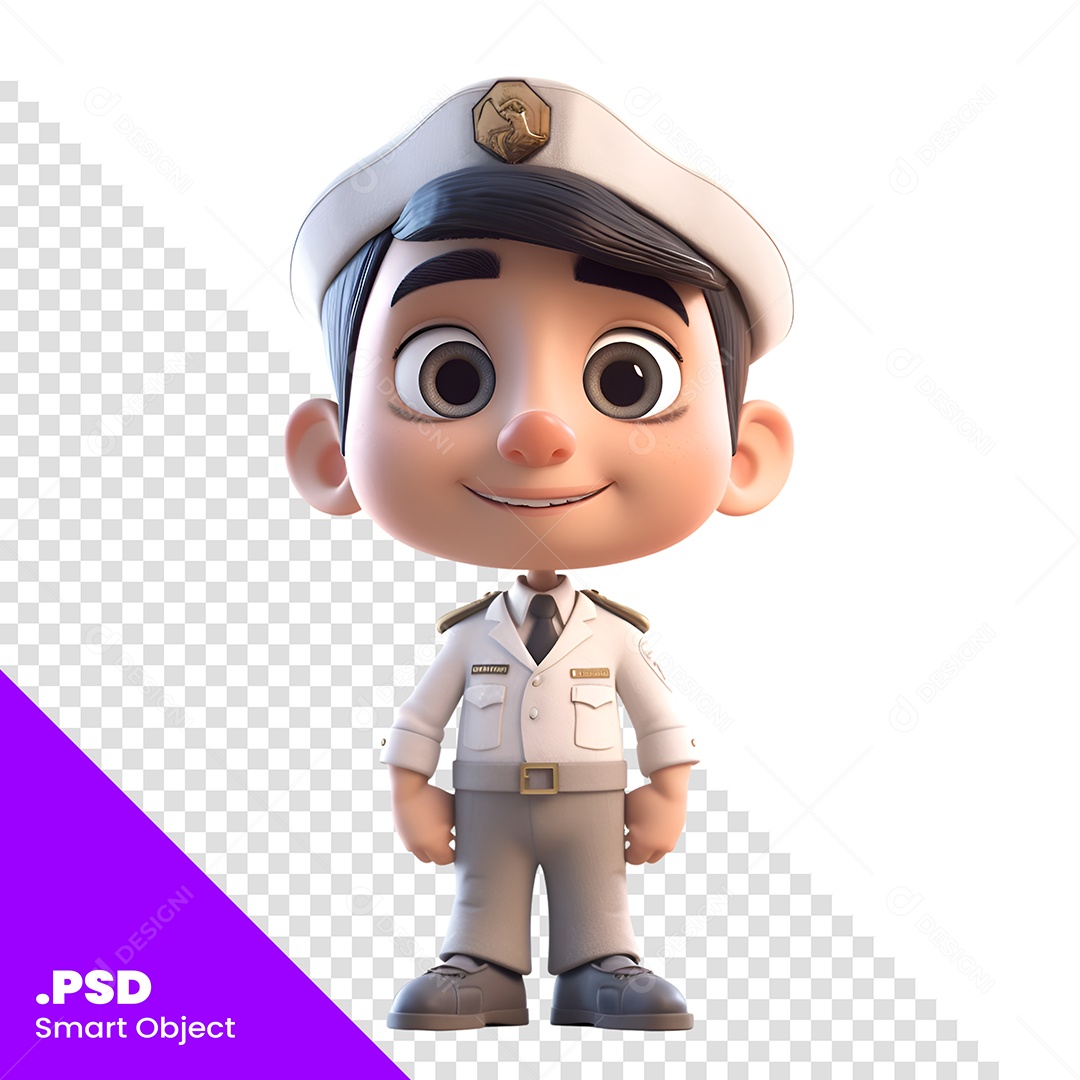Capitão Personagem 3D Para Composição PSD