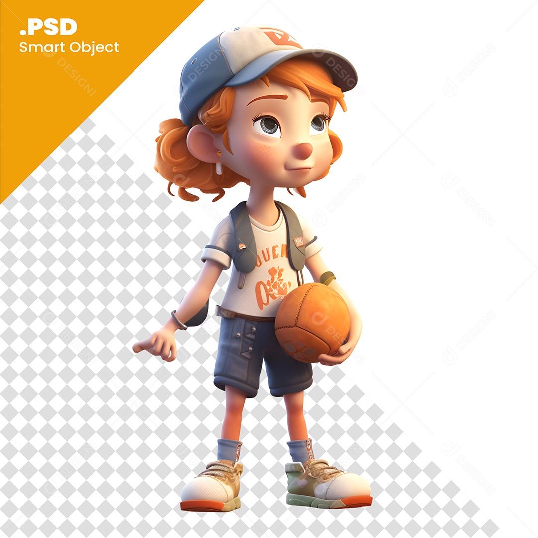 Jogadora Personagem 3D Para Composição PSD