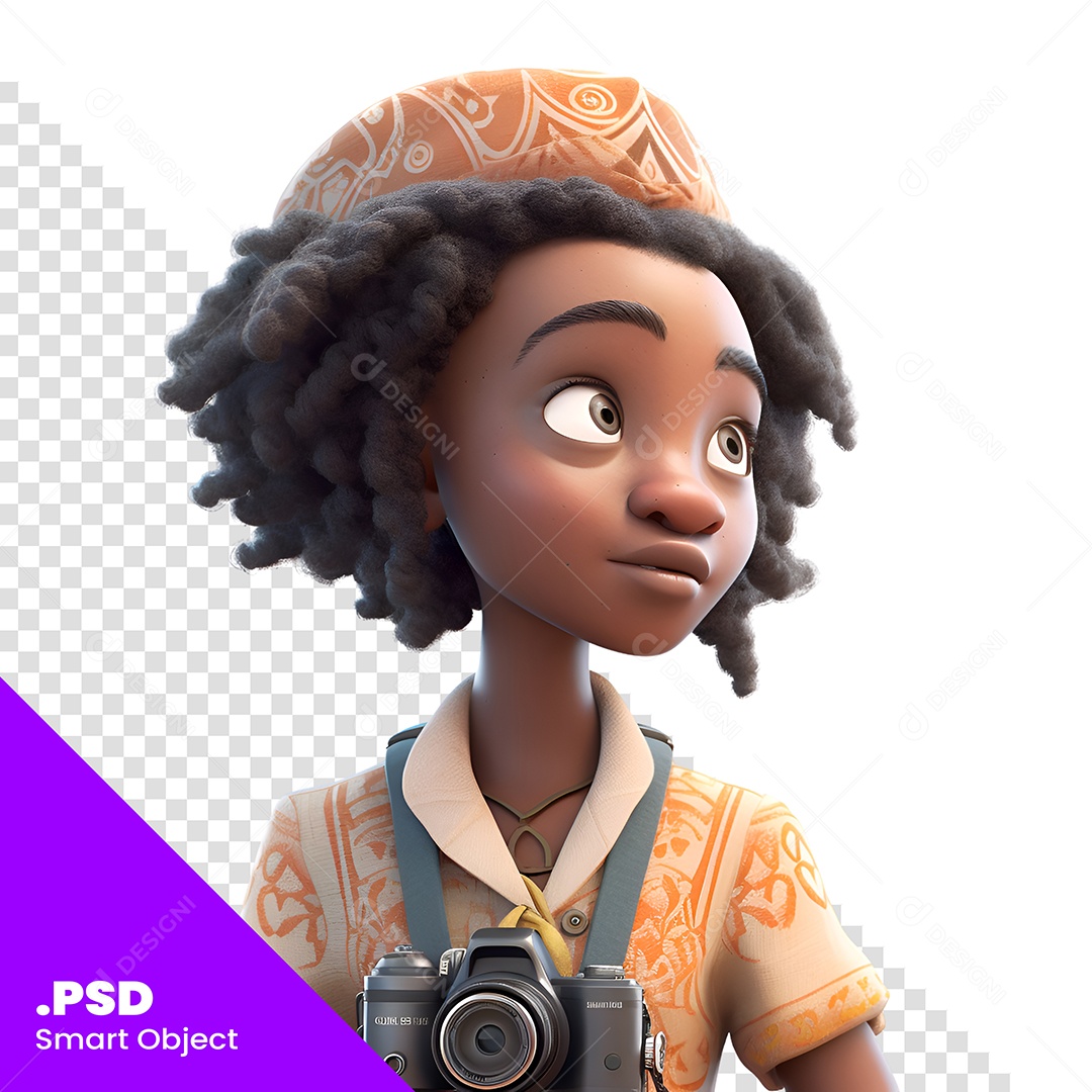 Mulher Com Umas Comera Personagem 3D Para Composição PSD