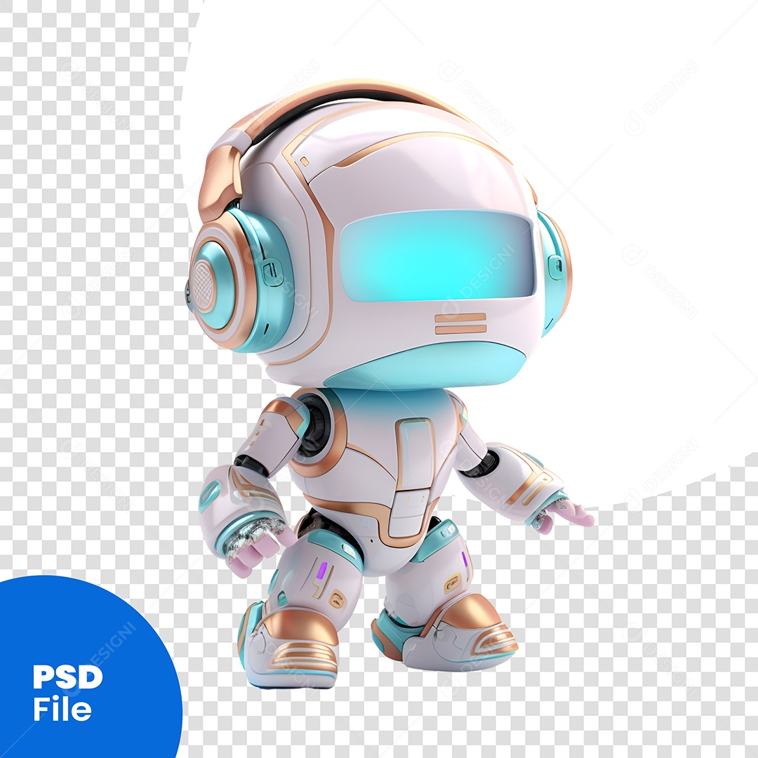Personagem 3D Robô Para Composição PSD