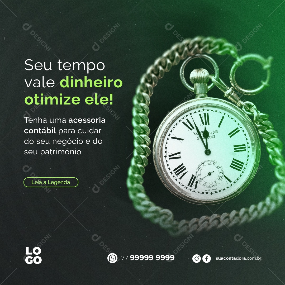 Seu Tempo Vale Dinheiro Otimize Ele Tenha Uma Acessória Contábil PSD Editável