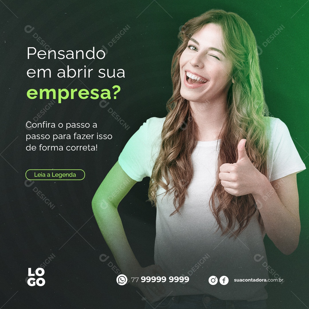 Pensando em Abrir Sua Empresa Social Media PSD Editável