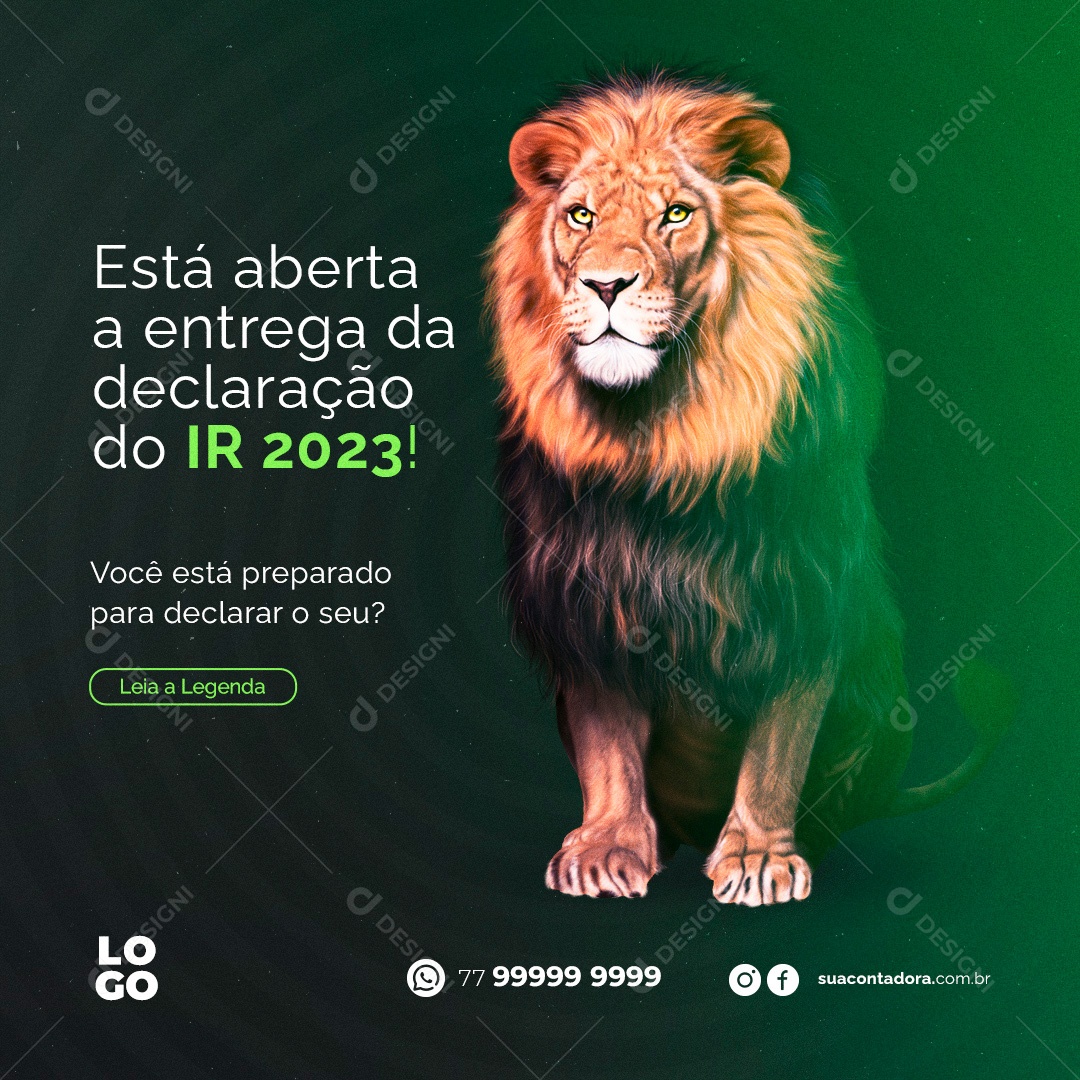Está Aberta a Entrega da Declaração  do IR 2023 Social Media PSD Editável