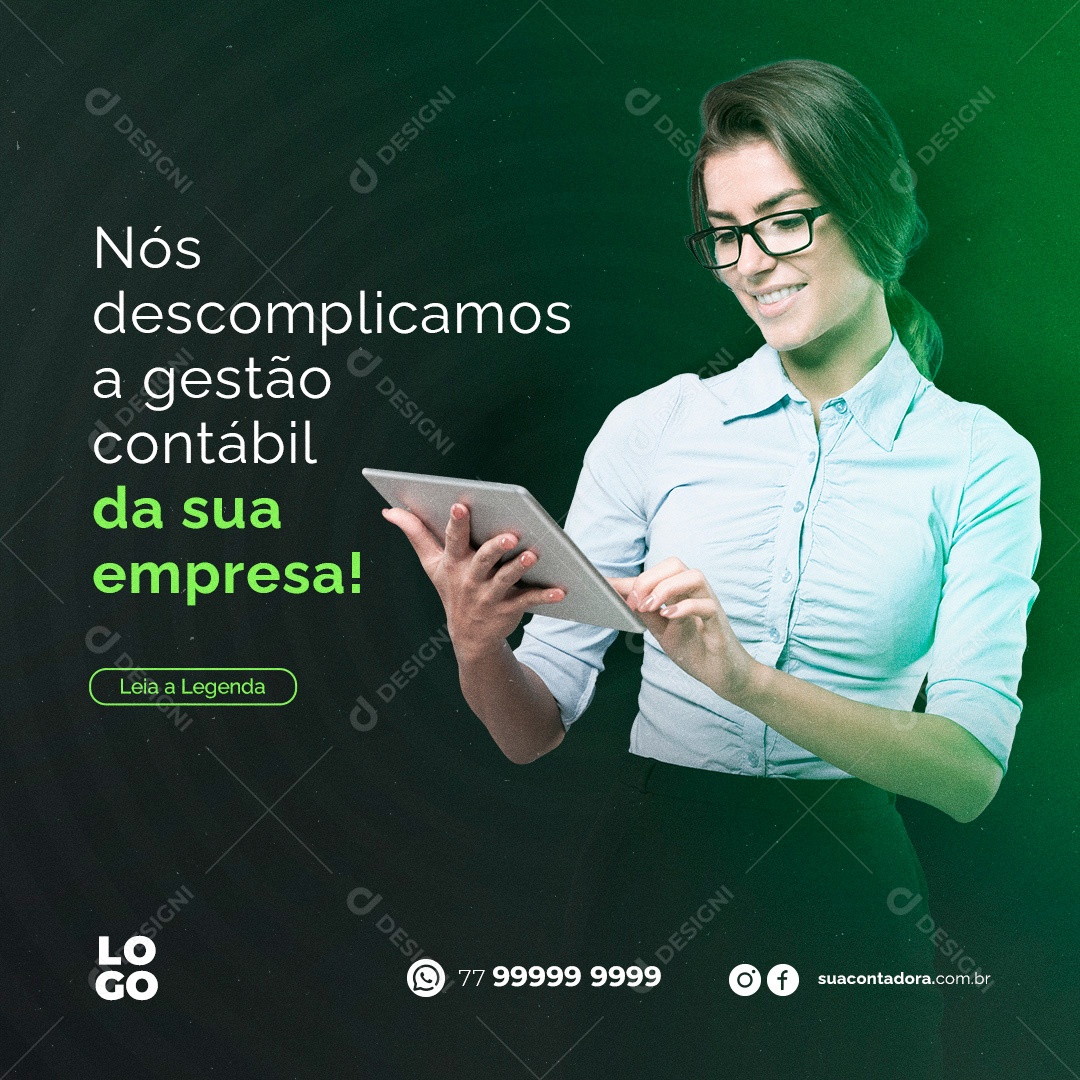 Nós Descomplicamos a Gestão Contábil da Sua Empresa Social Media PSD Editável