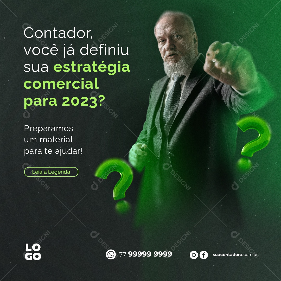 Contador Você Já Definiu Sua Estratégia Comercial Para 2023 Social Media PSD Editável