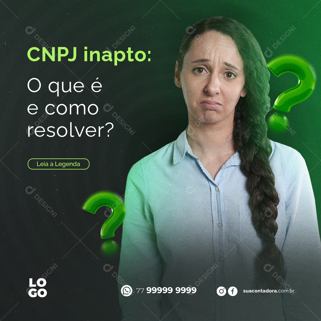CNPJ Inapto O Que é e Como Resolver Social Media PSD Editável