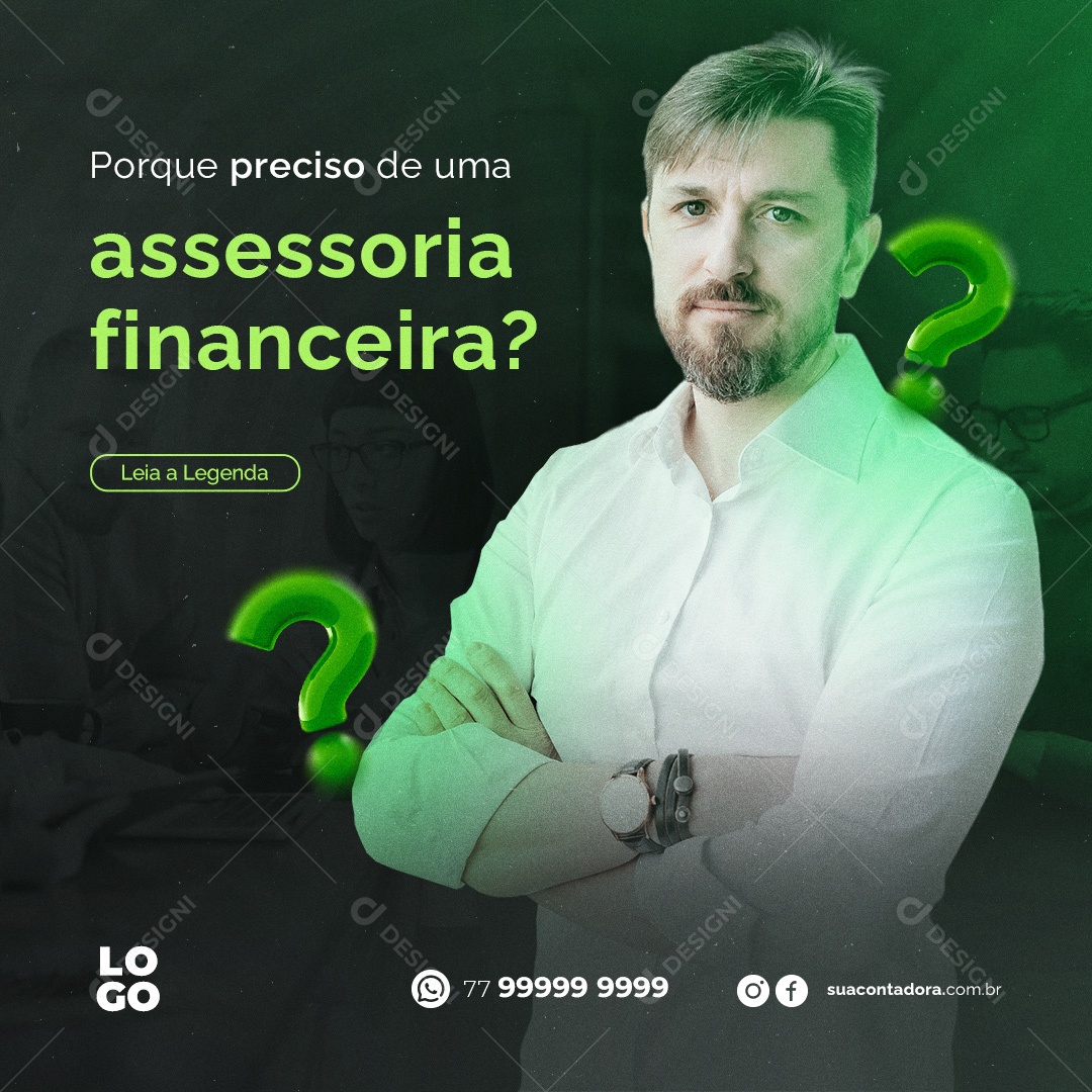 Assessoria Financeira Porque Precisa de Uma Social Media PSD Editável