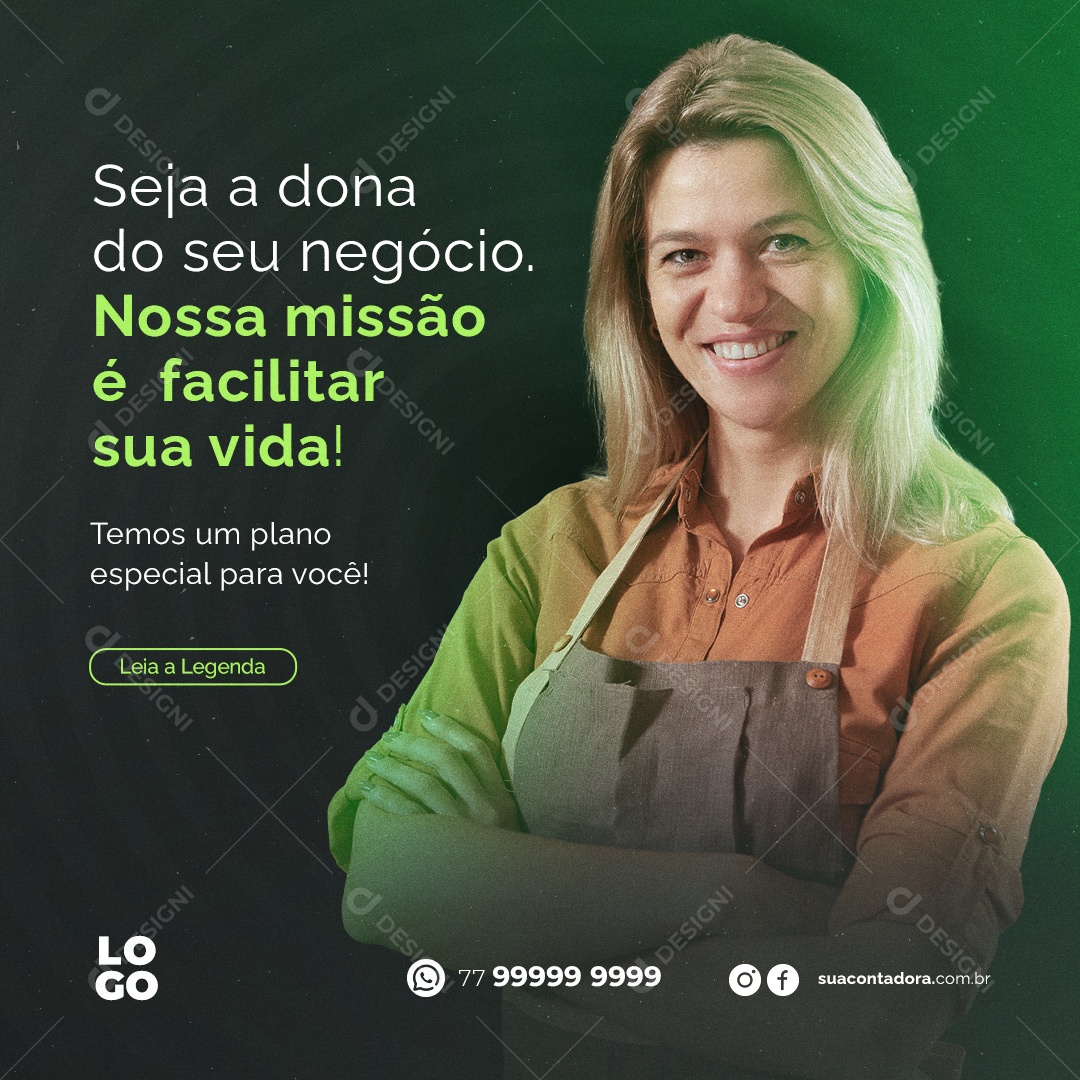 Seja a Dona do Seu Negócio Nossa Missão é Facilitar Sua Vida PSD Editável