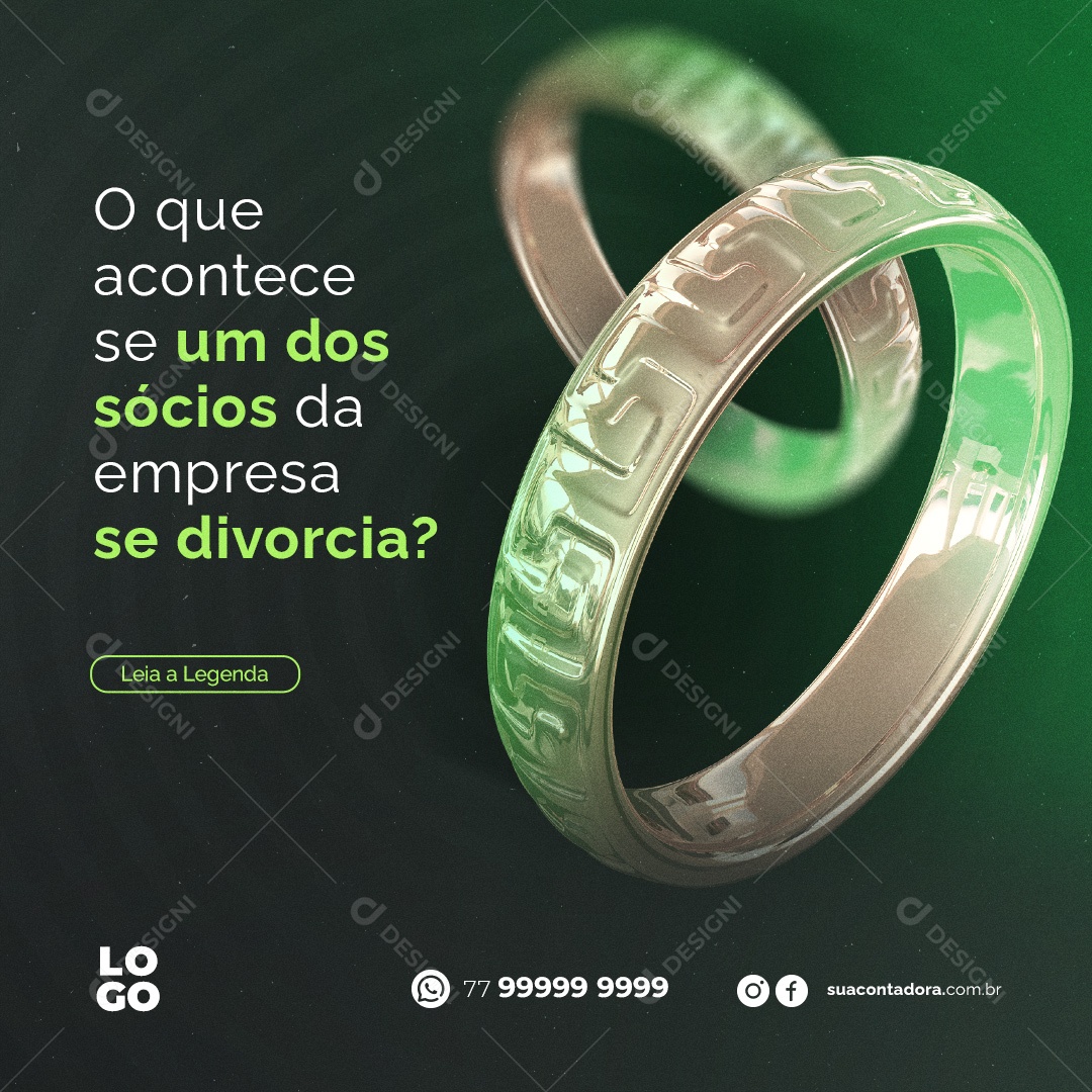 Um dos Sócios da Empresa se Divorcia Social Media PSD Editável