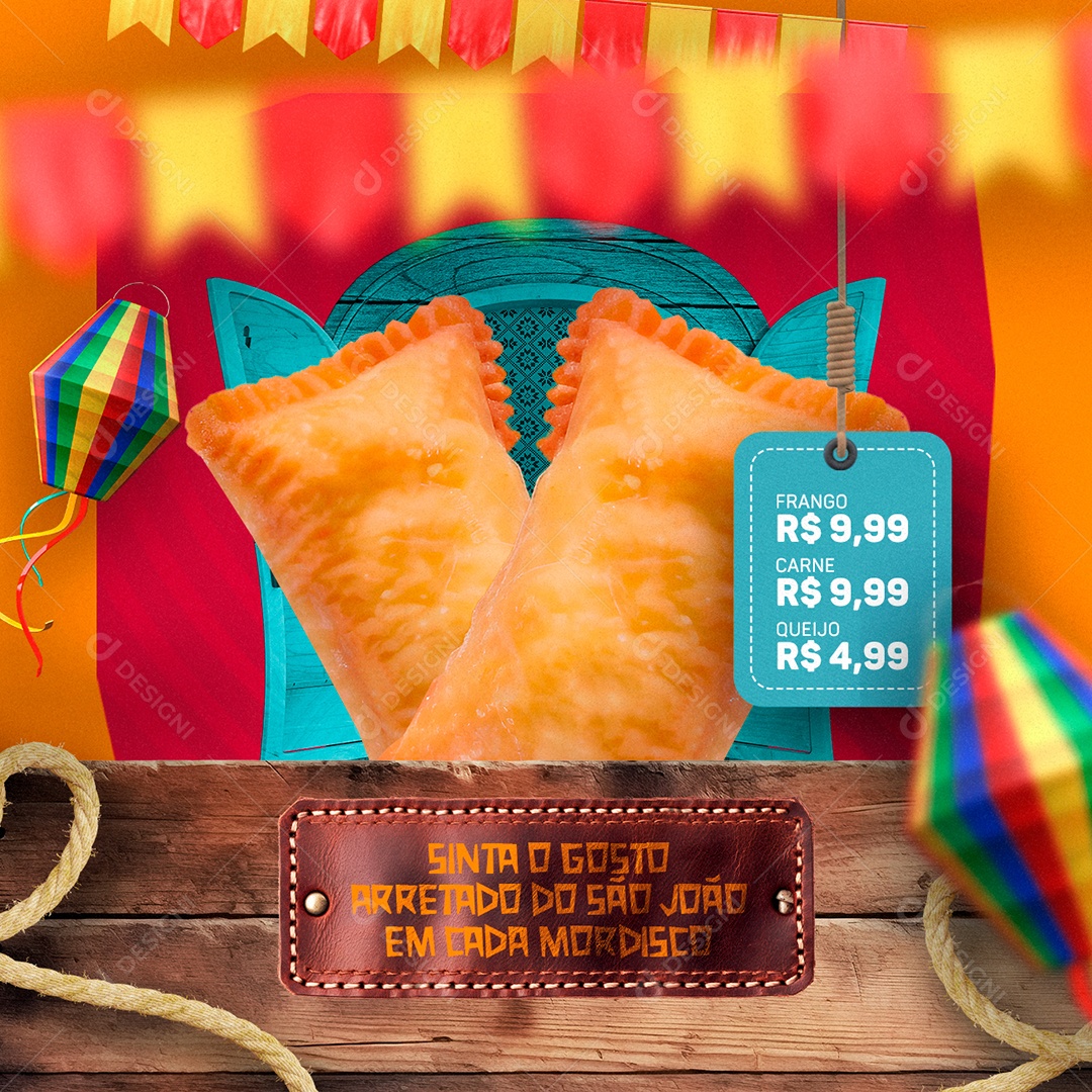 Sinta O Gosto Arretado Do São João Em Cada Mordida Pastelaria Social Media PSD Editável