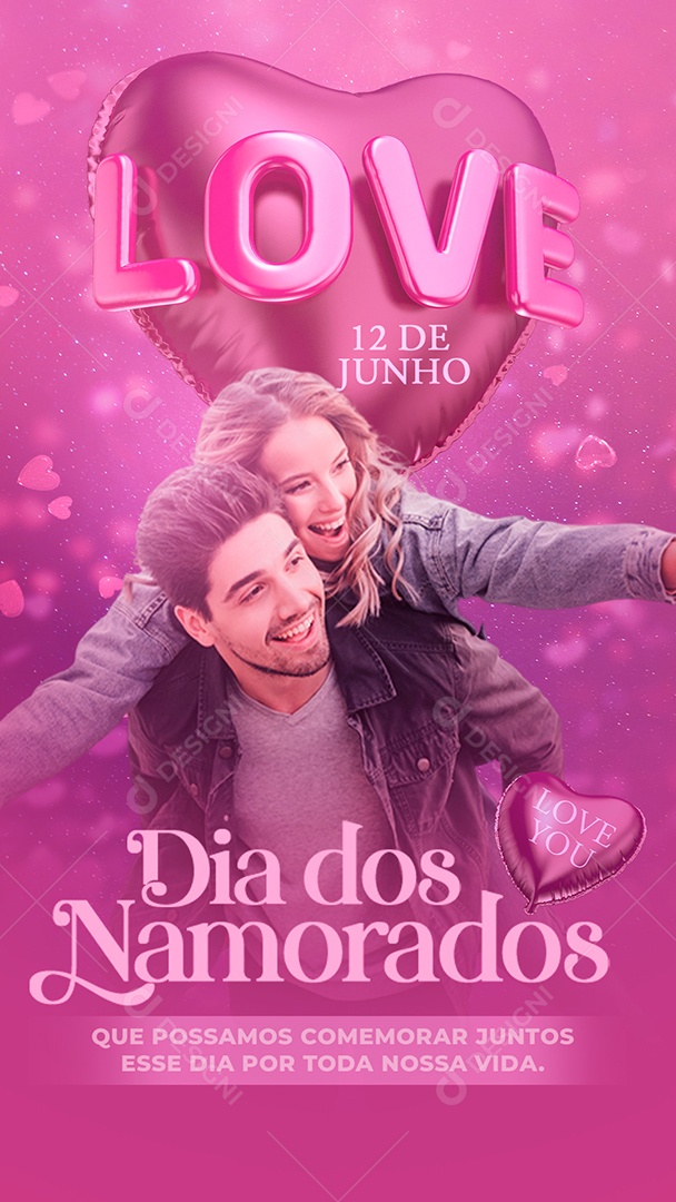 Dia Dos Namorados Story Love 12 De Junho Social Media PSD Editável