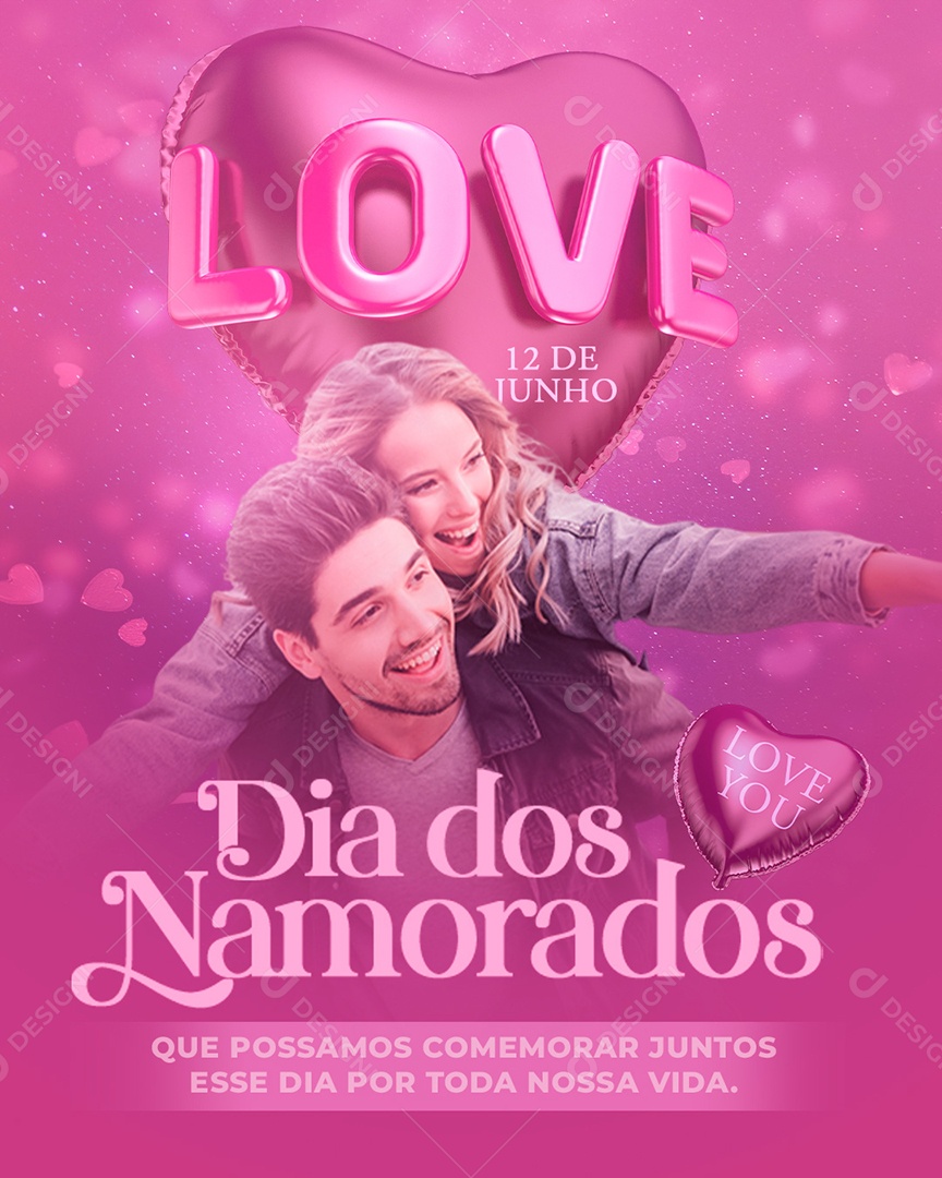 Dia Dos Namorados Feed Love 12 De Junho Social Media PSD Editável