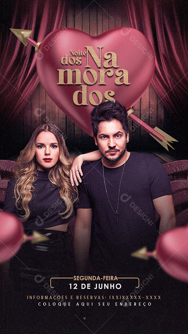 Flyer Story Noite Dos Namorados 12 De Junho Social Media PSD Editável