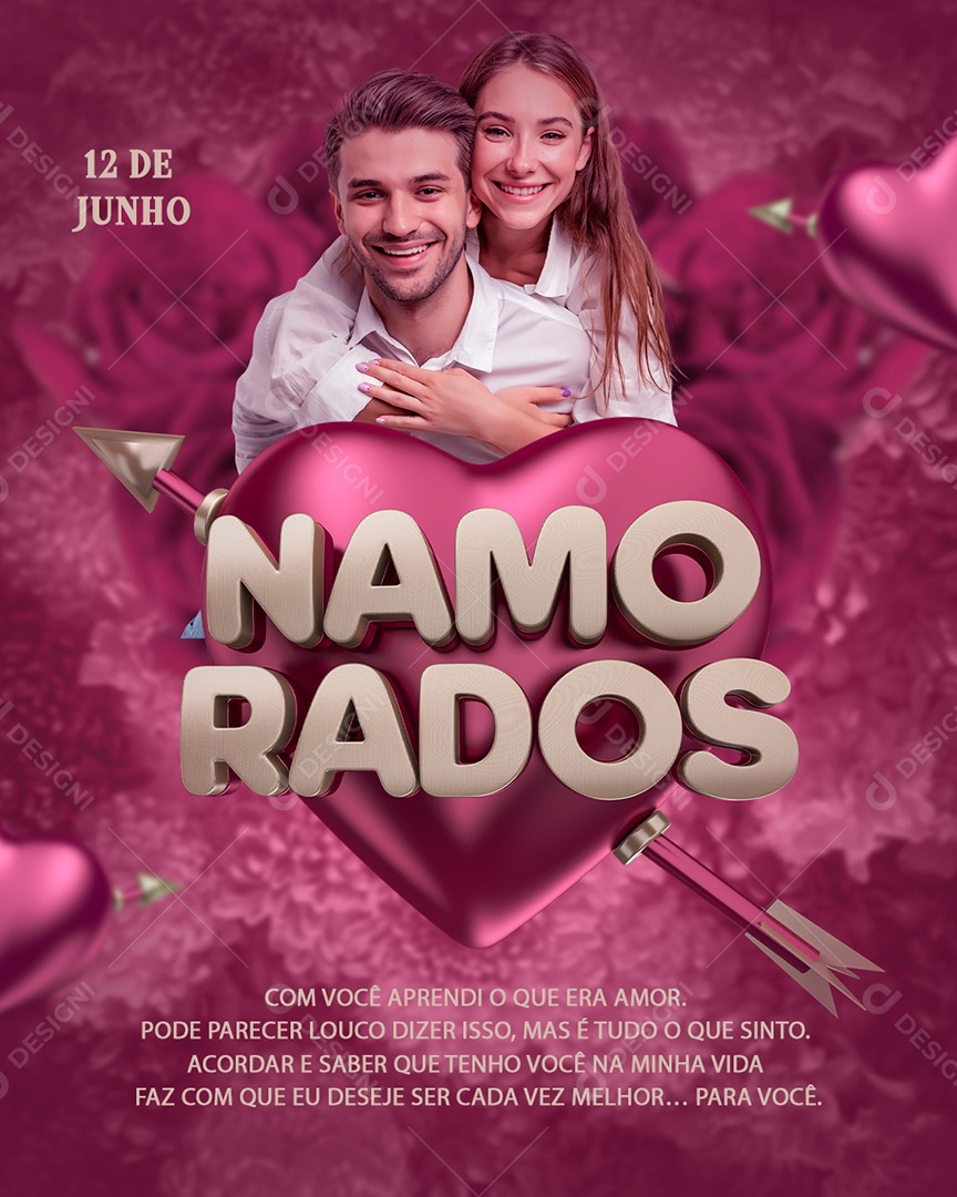 Feed Dia Dos Namorados 12 De Junho Social Media PSD Editável