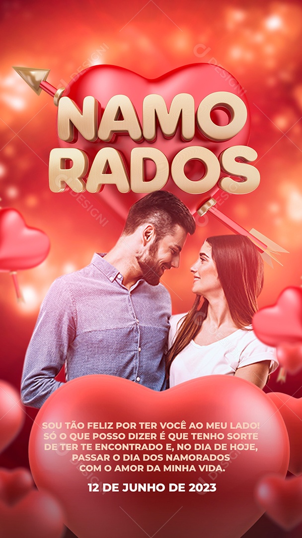 Social Media Story Dia Dos Namorados Amor Da Minha Vida PSD Editável