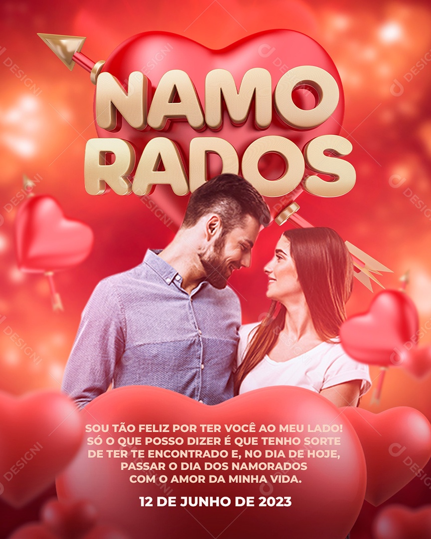 Social Media Feed Dia Dos Namorados Amor Da Minha Vida PSD Editável