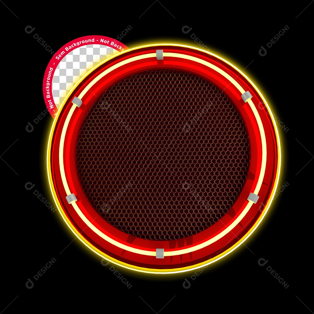 Circulo Vermelho Borda Amarela