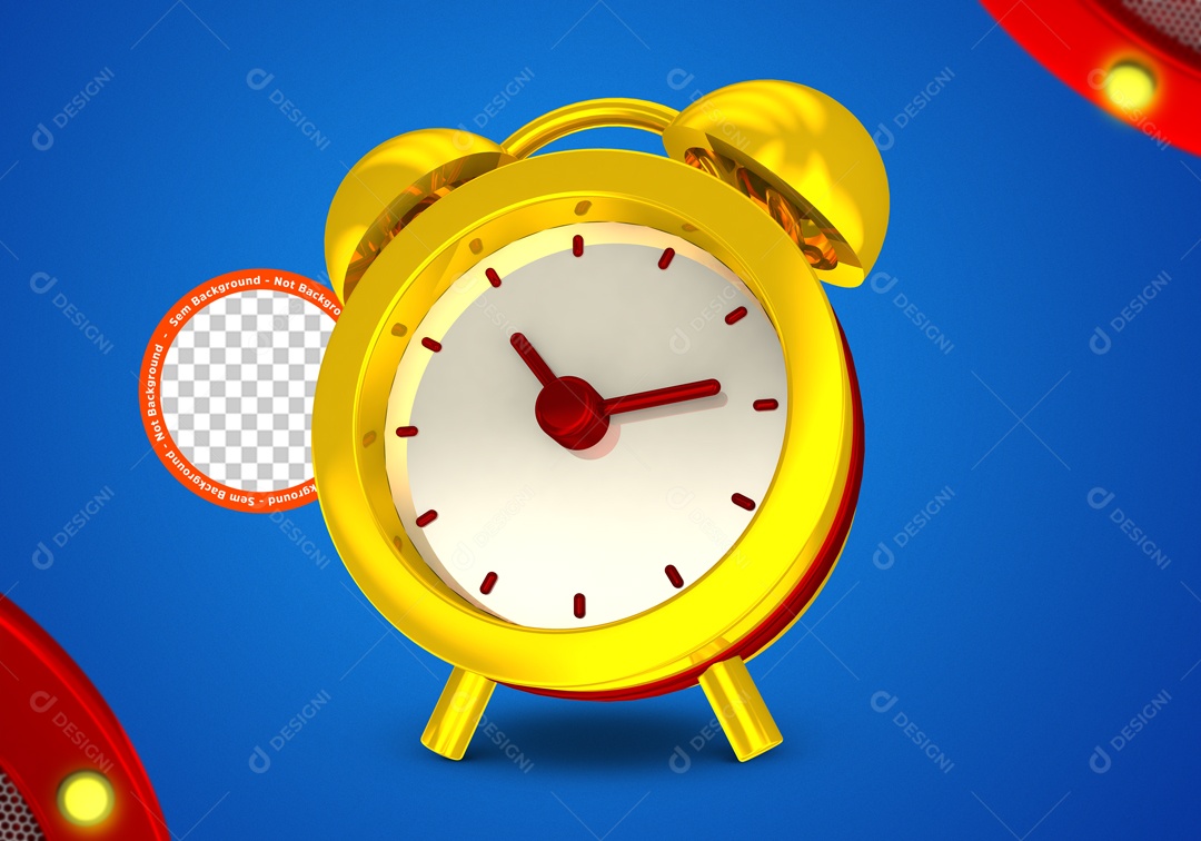 Relógio Amarelo Fundo Azul Despertador