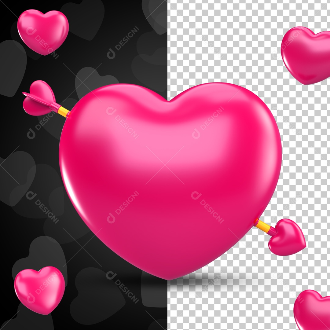 Coração Rosa Do Dia Dos Namorados Para Composição PSD