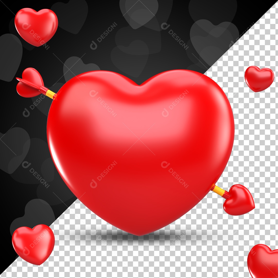 Coração Vermelho Do Dia Dos Namorados Para Composição PSD