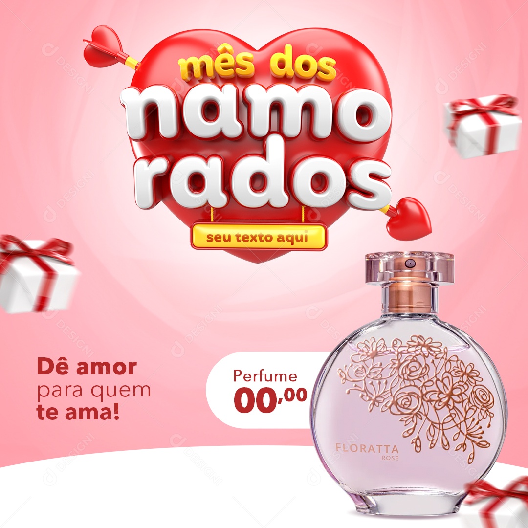 Mês Dos Namorados Dê Amor Para Quem Te Ama Perfumaria Social Media PSD Editável