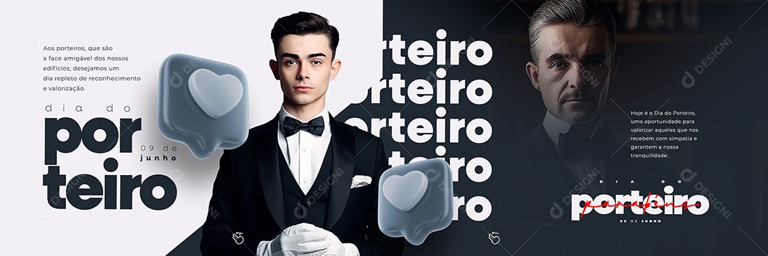 Parabéns Dia Do Porteiro 9 De Junho Carrossel Social Media PSD Editável