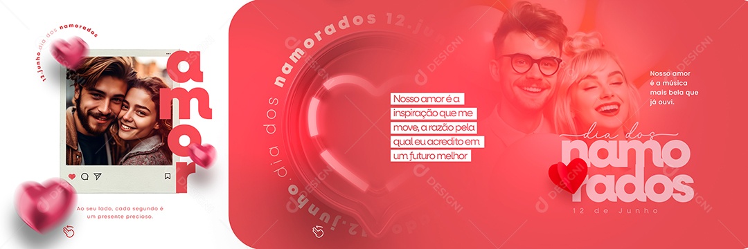 Nosso Amor é a Inspiração Que Me Move Carrossel Dia Dos Namorados Social Media PSD Editável