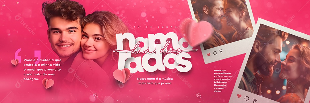 Nosso Amor é a Música Mais Bela Que Já Ouvi Carrossel Dia Dos Namorados Social Media PSD Editável