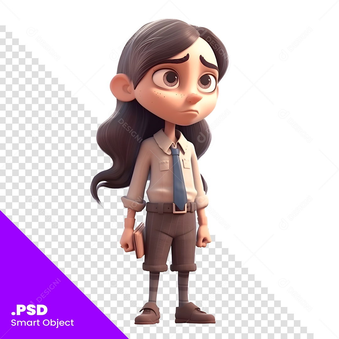 Mulher Personagem 3D Para Composição PSD