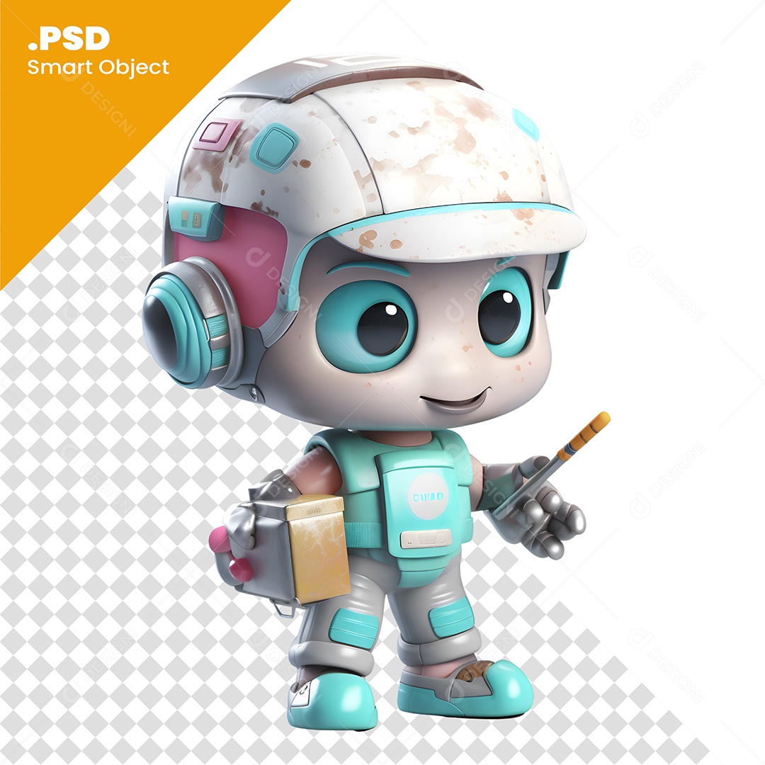 Robô Personagem 3D Para Composição PSD
