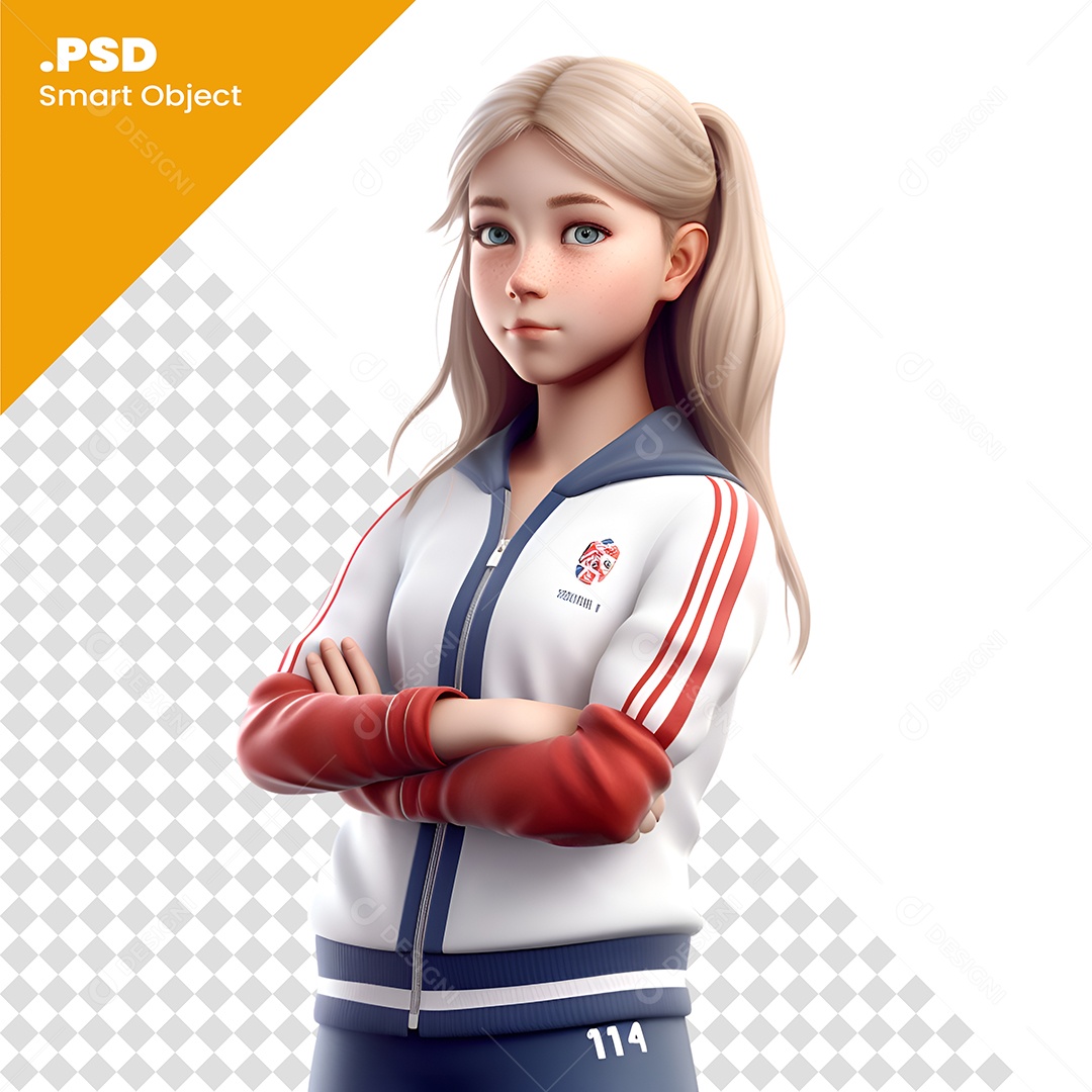 Mulher Personagem 3D Para Composição PSD