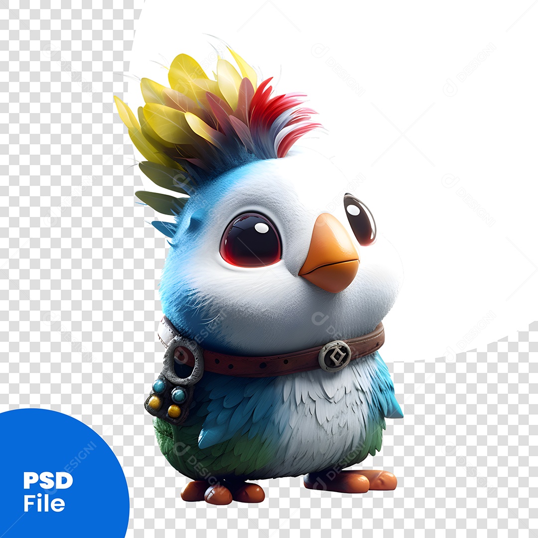 Passarinho  Personagem 3D Para Composição PSD