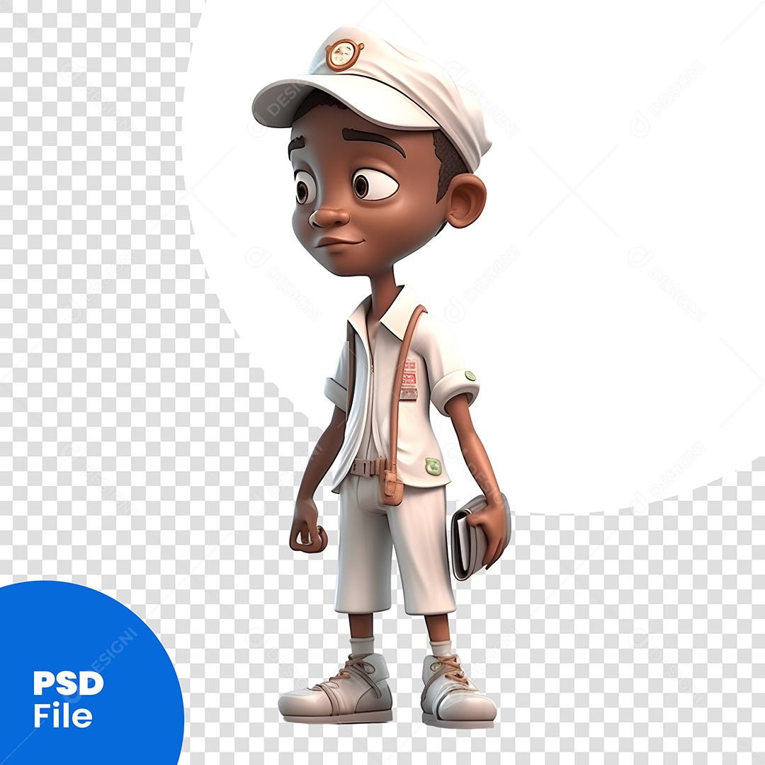 Carteiro Personagem 3D Para Composição PSD