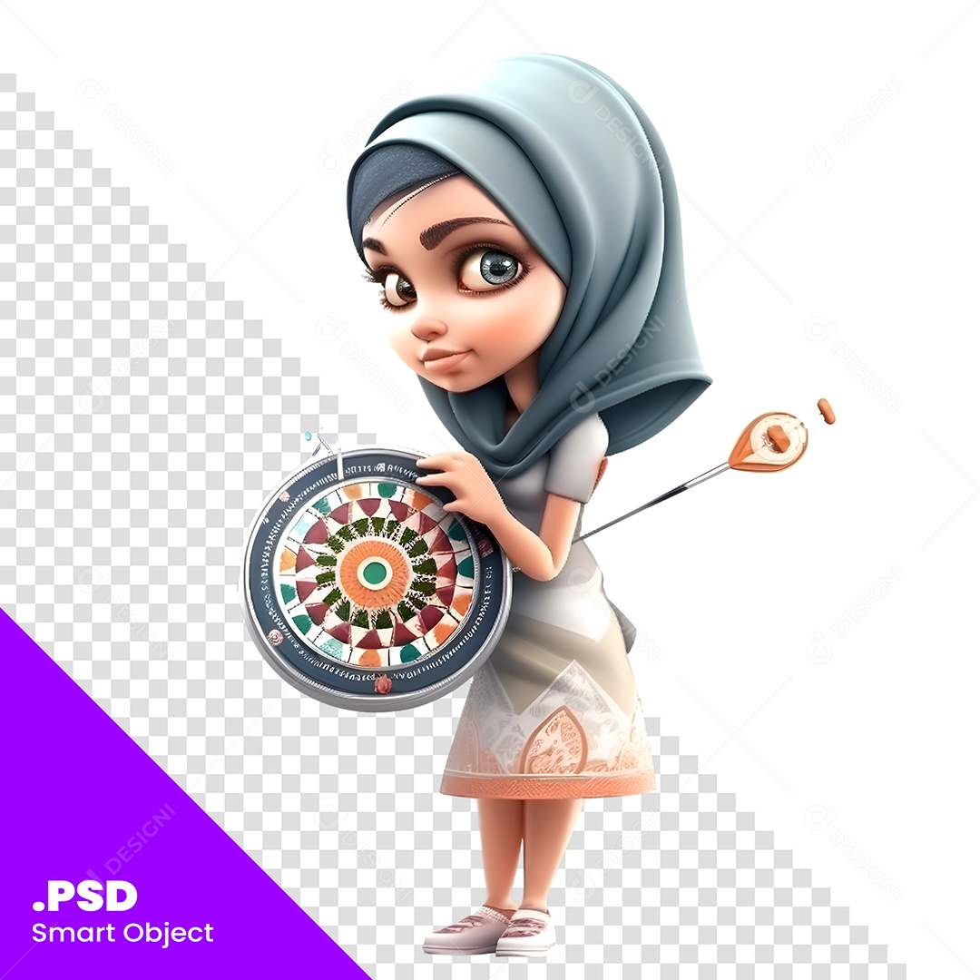 Mulher Árabe Personagem 3D Para Composição PSD