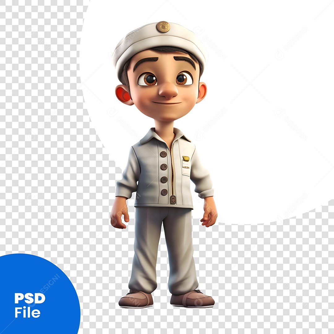 Marinheiro Personagem 3D Para Composição PSD