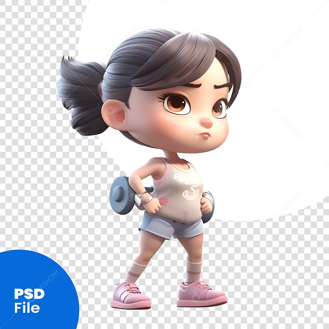 Mulher Fazendo Exércitos De Academia Personagem 3D Para Composição PSD