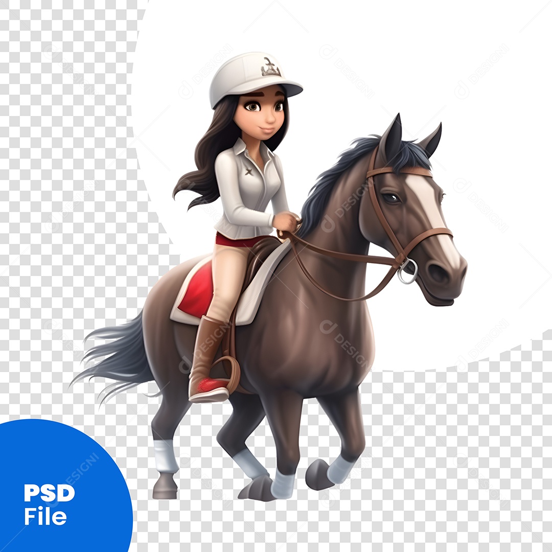 Mulher Cavalgando Personagem 3D Para Composição PSD