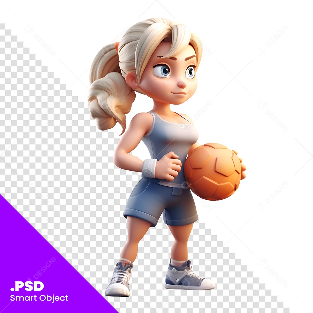 Mulher Que Pratica Esporte Personagem 3D Para Composição PSD