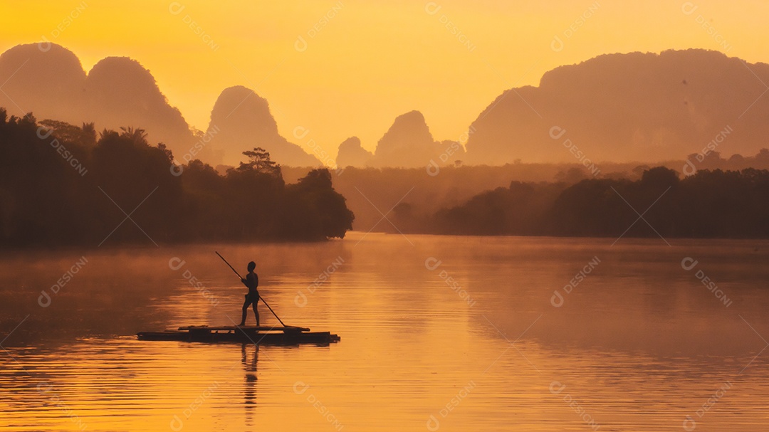 Paisagem Natureza Vista do Lago Nong Thale em Krabi Tailândia