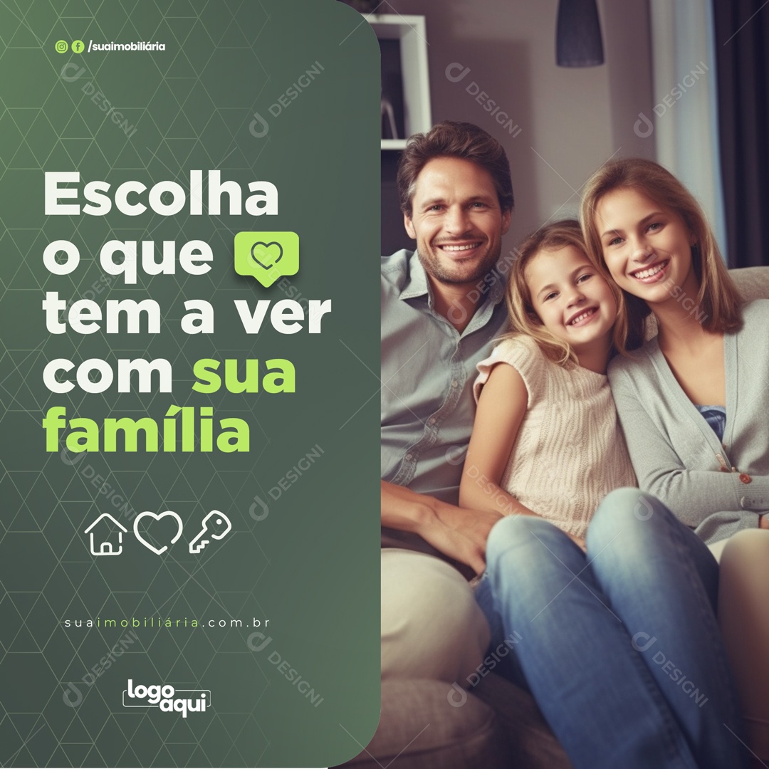 Escolha O que Tem a Ver Com Sua Família Social Media PSD Editável