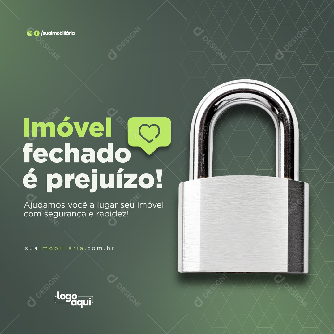 Imóvel Fechado É Prejuízo Social Media PSD Editável