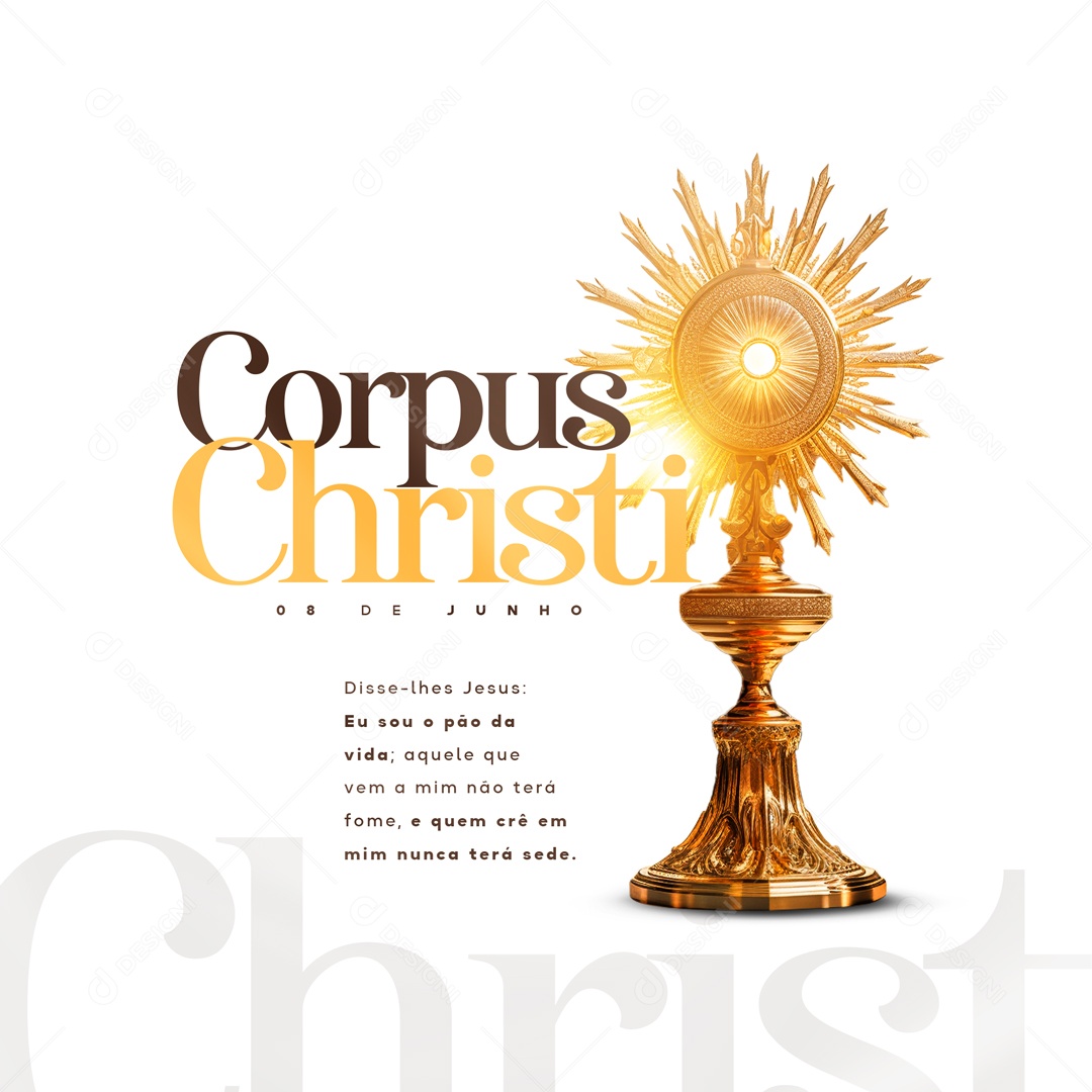 Social Media Corpus Christi 08 De Junho O Pão Da Vida PSD Editável