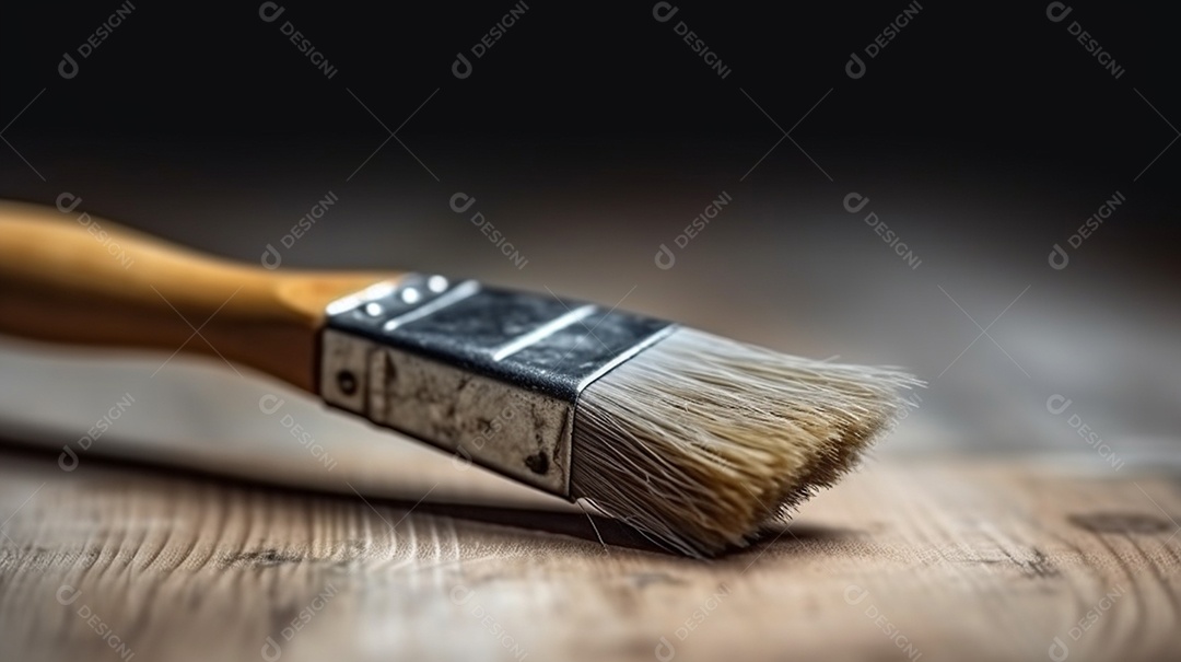 Detalhe de um pincel de pintura