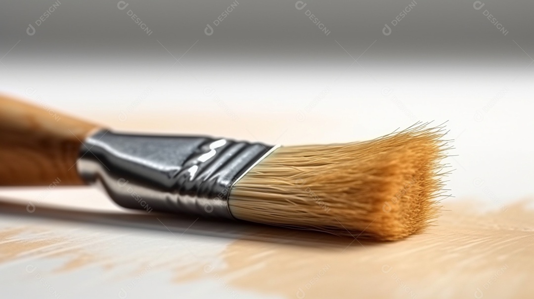 Detalhe de um pincel de pintura