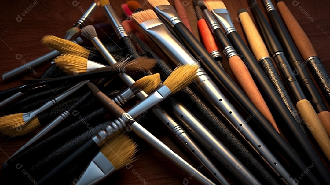 Detalhes de pinceis de pintura