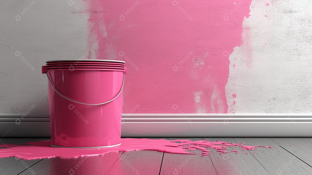 Balde de tinta rosa