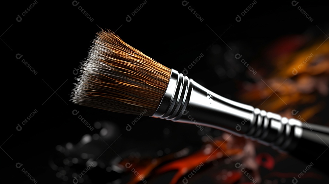 Detalhe de um pincel de pintura