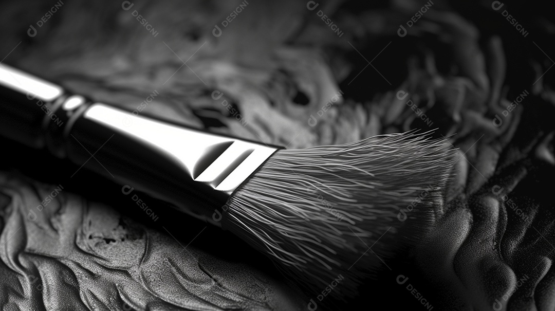 Detalhe de um pincel de pintura