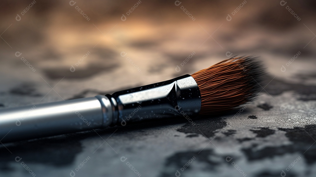 Detalhe de um pincel de pintura